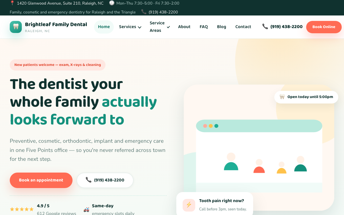 Brightleaf — Family Dental preview